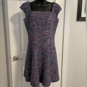Rebecca Taylor fit & flare dress in purple tweed